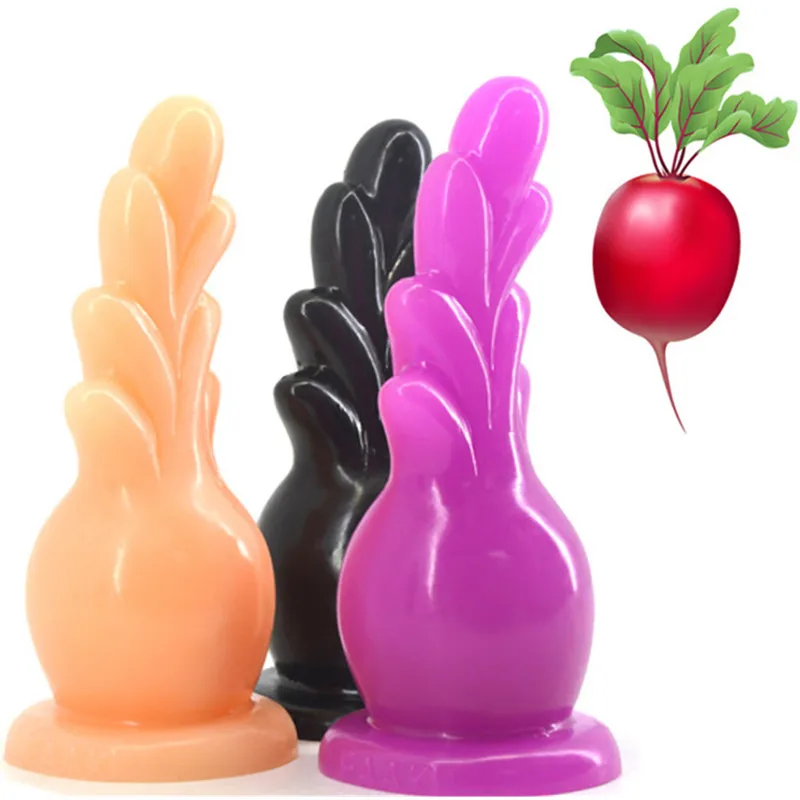 New Design Radish Shape Anal Plug Stimulation Big Dildo Anus Massager Huge Butt Erotic Stuffed Stopper Sex Toy H-2-52 | Красота и