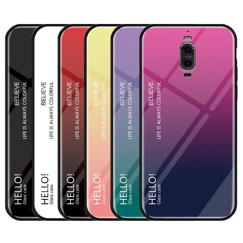 Чехол для Huawei mate 9 pro Роскошный чехол из закаленного стекла с силиконовой рамкой