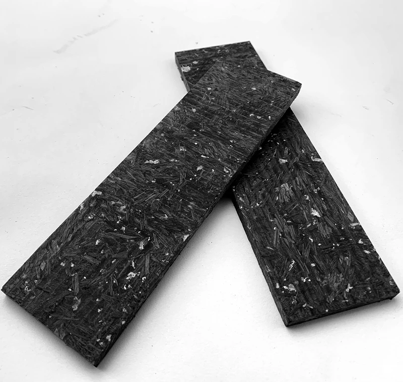 2 шт. Diy нож ручка хвостовик углеродное волокно патч Кованое разбитое 137x40x8 мм 137x40x4