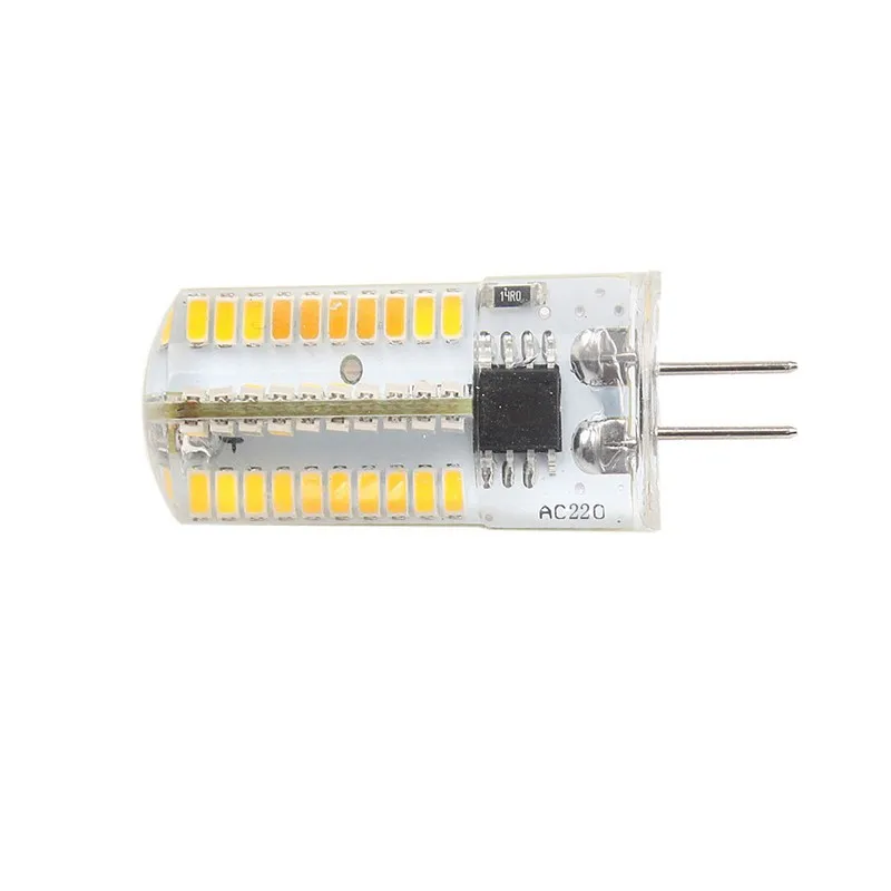 220 В/110 В SMD 3014 G4 80 светодиодный s светодиодный ламповый светильник, теплый белый/белый SMD 3014 Силиконовый Ламповый светильник с регулируемой яркостью, 2 шт./лот