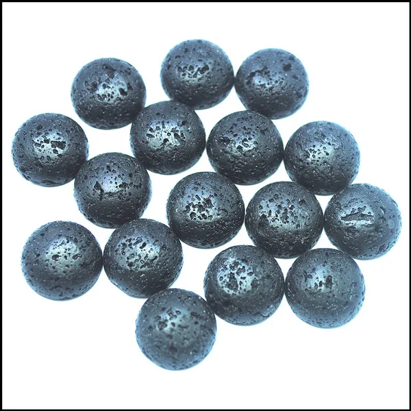 Round 10mm 20pcs Натуральный камень лавы кабошоны бусы из вулканического Материала аксессуары для шармов Подвески Изготовление фитинги круглые 10 мм 15 мм 20 мм 25 мм Топ Мода - Цвет: Round 10mm 20pcs