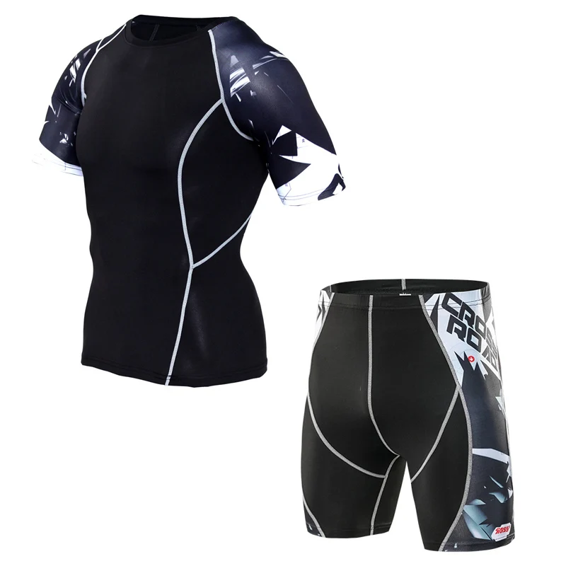 MMA combat compressions, колготки, шорты, футболка, комплект, спортивная одежда, бренд, для бега, мужские шорты, комплект, спортивный костюм для велоспорта, psg, тренировочный 4XL