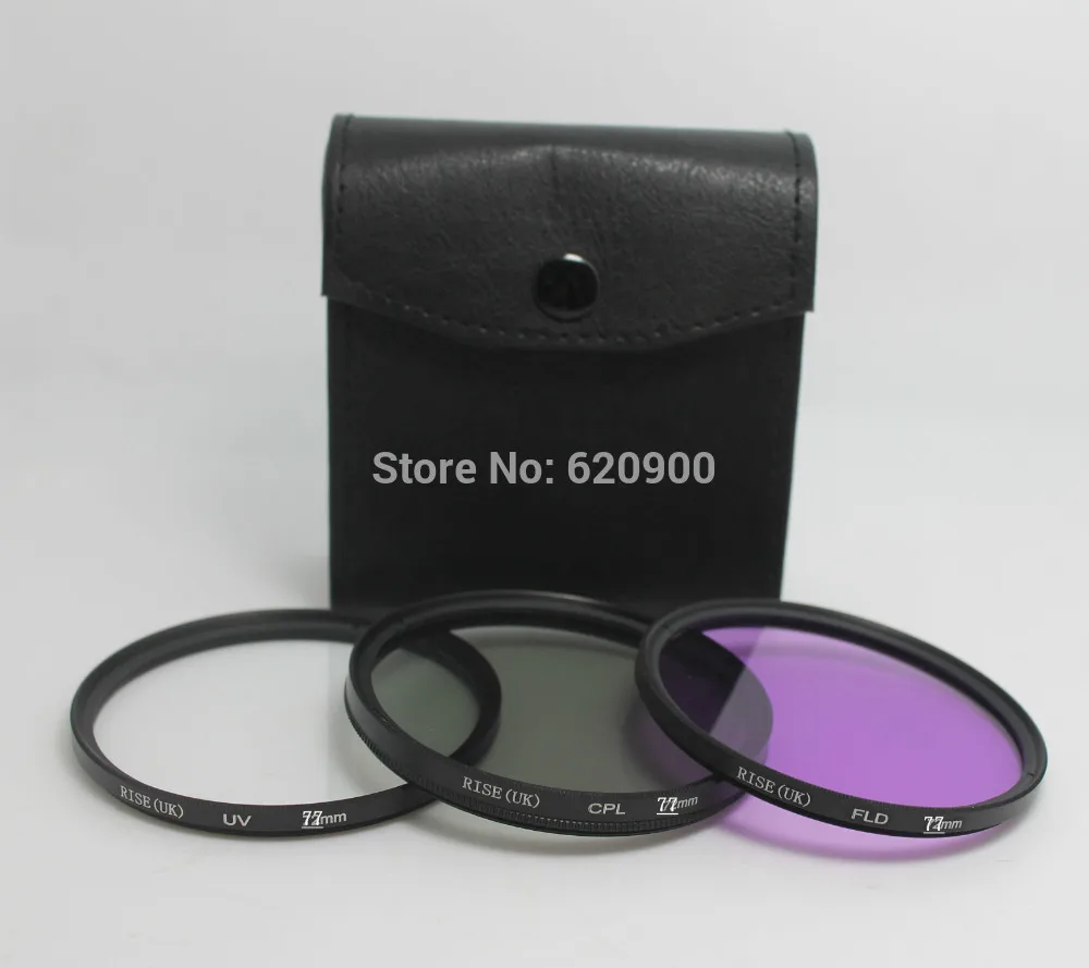

High Quanlity! RISE(UK) New Professional 77mm UV FLD CPL Filter kit for canon nikon sony pentax +Cleaning cloth
