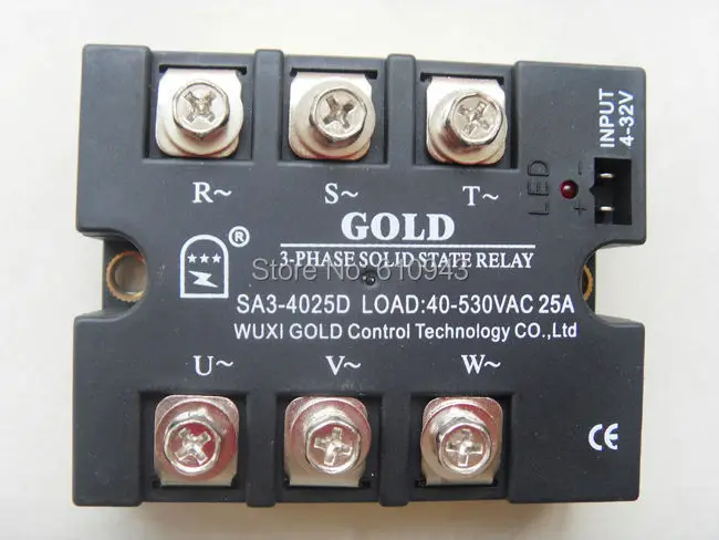 SA34025D 25A Трехфазный постоянный ток в AC твердотельные реле SSR входное напряжение 4