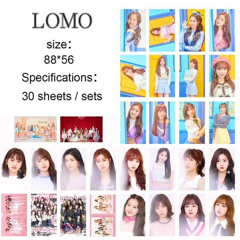 30 шт./компл. KPOP IZONE девушки команда альбом En Rose фото карты ПВХ карты самодельные ломо карты фотокарты