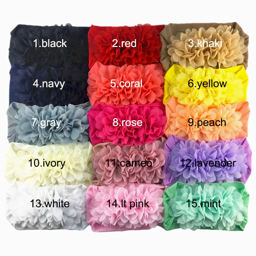 1 шт./лот эластичная нейлоновая повязка на голову шириной 8 5 см с тремя шифоновыми