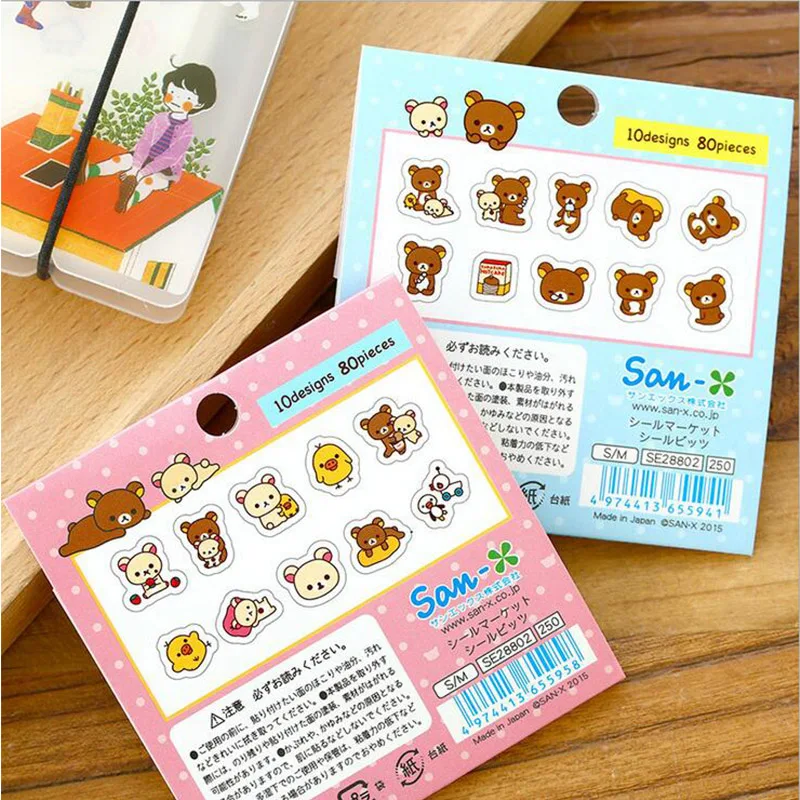 80 шт./лот милый мини бумажный блокнот Rilakkuma сделай сам ежедневник планировщик