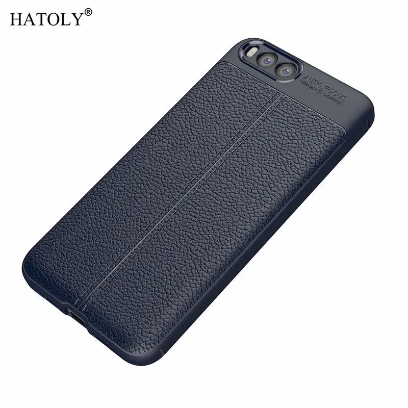 Navyblue Hatoly чехол для fundas Xiaomi Mi Note 3 с узором из искусственной кожи грязеотталкивающий Мягкий ТПУ силиконовый чехол для Xiaomi Mi Note 3 - Цвет: Navyblue