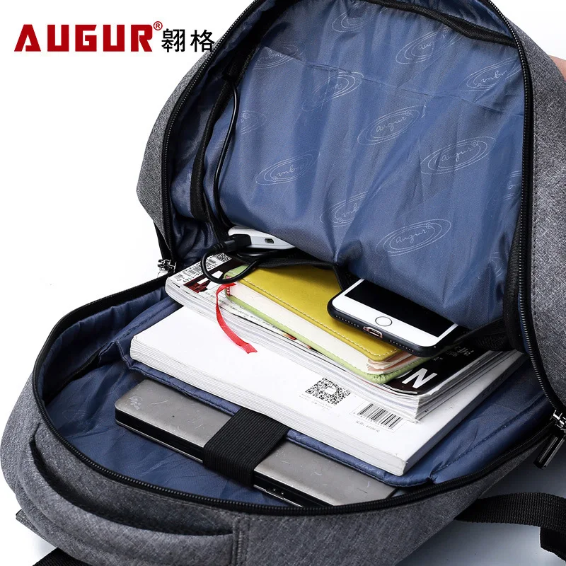 Новинка водонепроницаемые Рюкзаки AUGUR из ткани Оксфорд с usb зарядкой для 15 6
