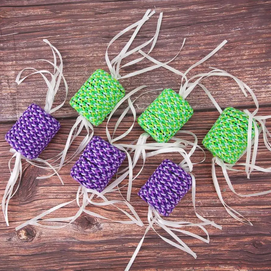 Игрушки для кошек товары 6 шт. хлопковые веревки роликовые игрушки с лентой