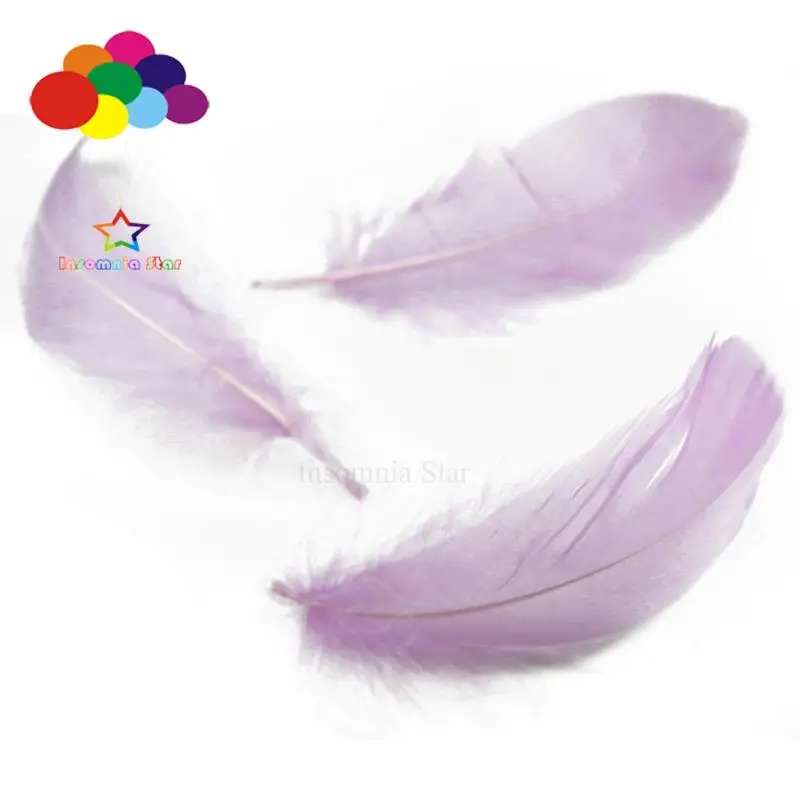 Lilac Diy 100 шт/партия светло-голубое гусиное перо 4-7 см 1-2 дюйма реквизит для сцены Ловец снов Карнавальная маска для украшения головы - Цвет: Lilac