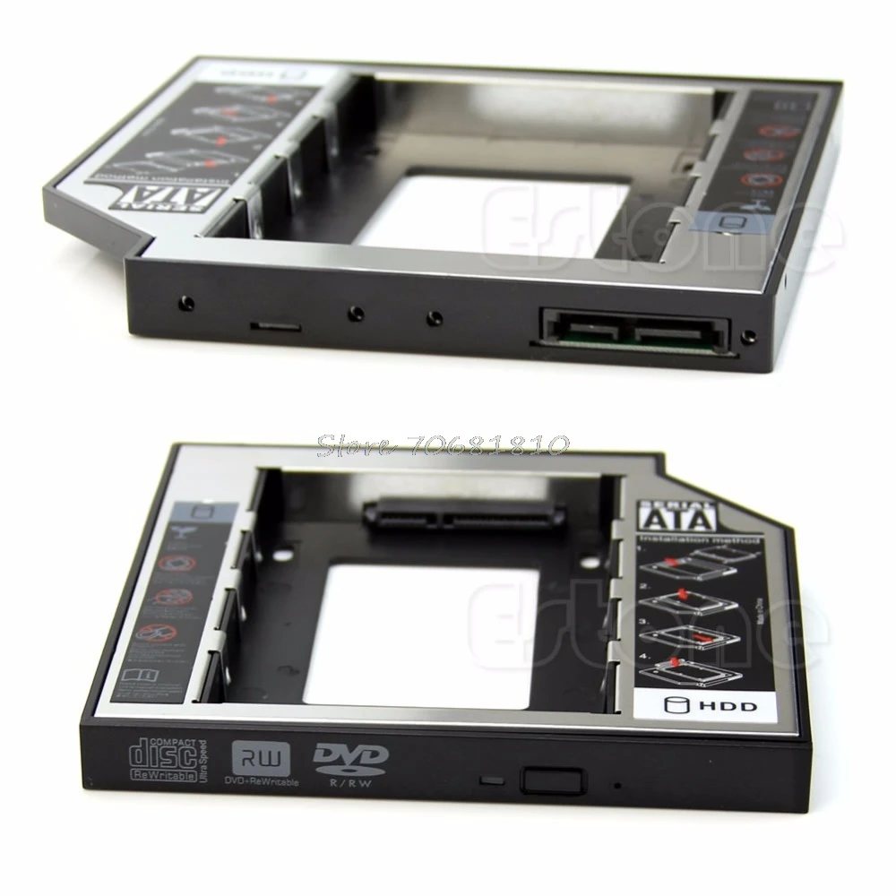 Универсальный жесткий диск 12 7 мм SATA 2nd SSD HDD Caddy для DVD CD Optical Bay Прямая