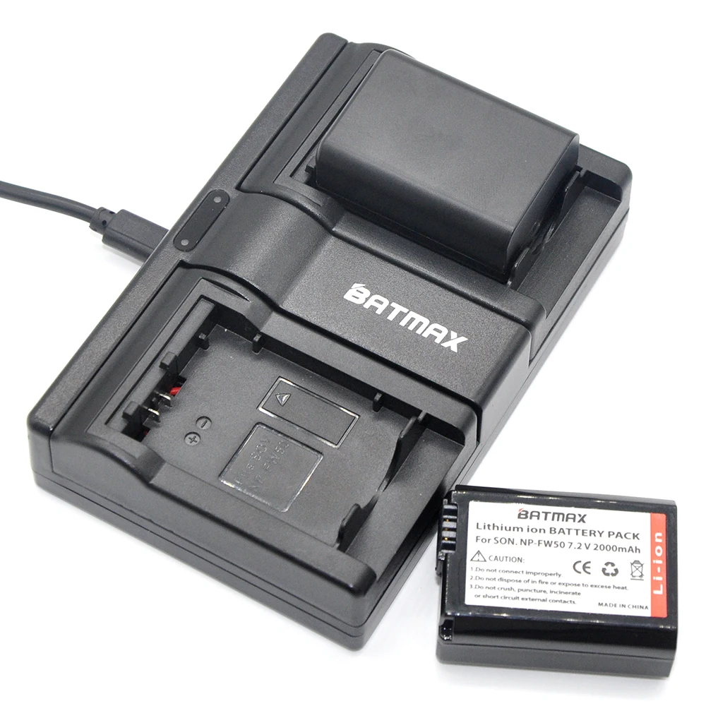 2 шт. NP FW50 батарея + двойное зарядное устройство USB для Sony NEX 7 5N F3 3D 3DW 3K Alpha 7R II 5C|np fw50|np