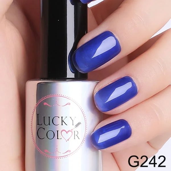 УФ-Гель-лак Lucky color Blue Sky Diamond для дизайна ногтей, впитывающий Гель-лак, светодиодный лак, долговечный, 10 мл, бутылка, 9 цветов - Цвет: G242