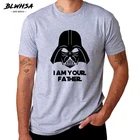 Мужская футболка с принтом BLWHSA I Am Your Father, модная футболка с коротким рукавом из 100% хлопка, летняя забавная футболка в стиле хип-хоп, мужские футболки с надписью