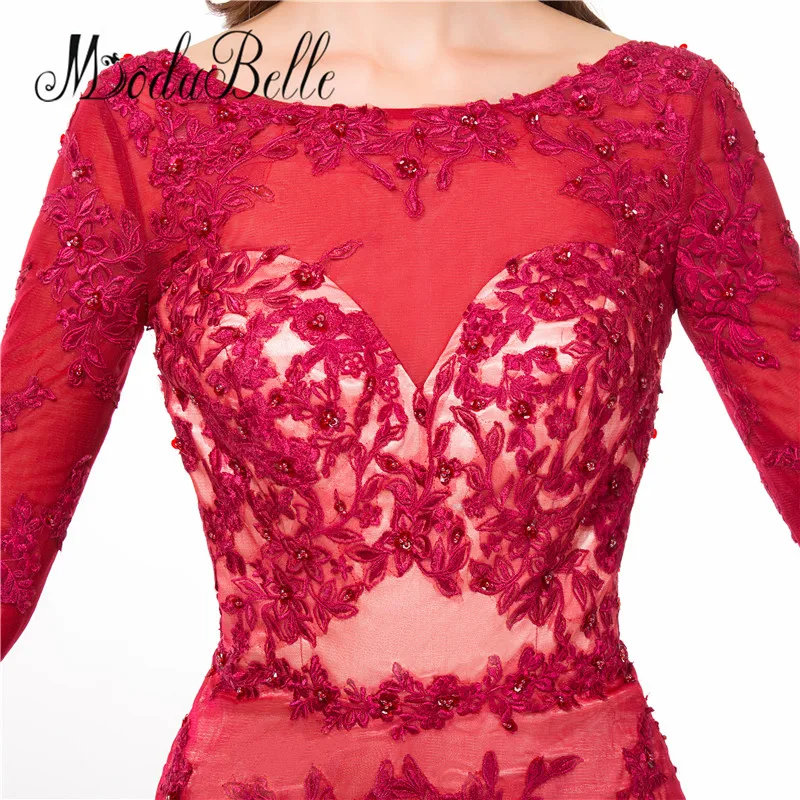 Modabelle Дубай кружевное длинное красное вечернее платье с аппликацией русалки