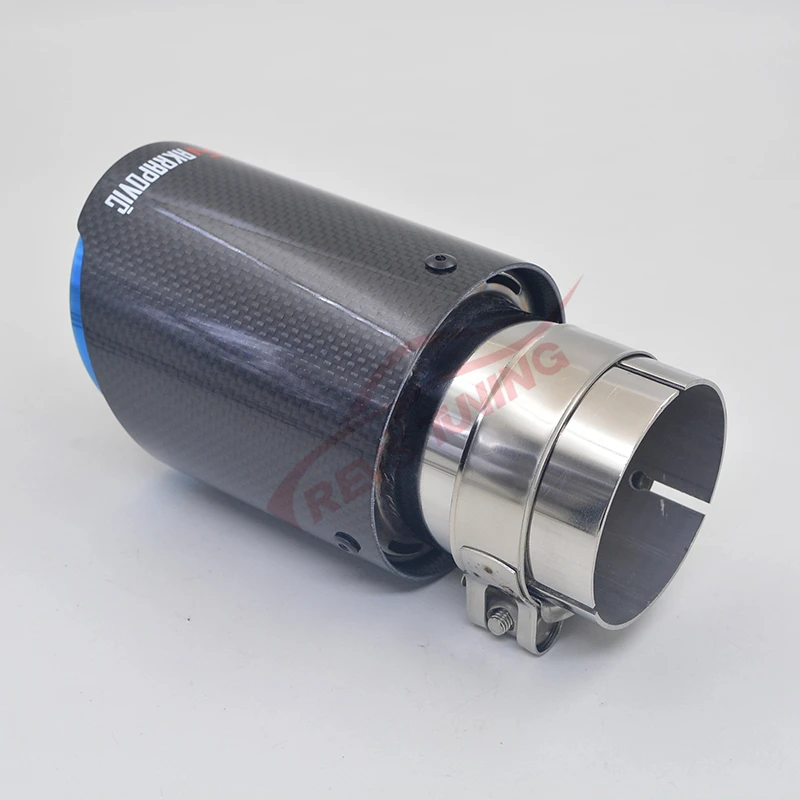 Универсальный синий конец Akrapovic автомобиль из нержавеющей стали Глянцевая