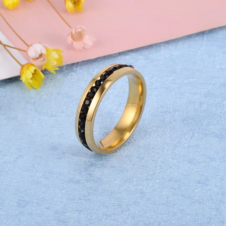 Классические стразы из нержавеющей стали обручальное кольцо для женщин J00111 |