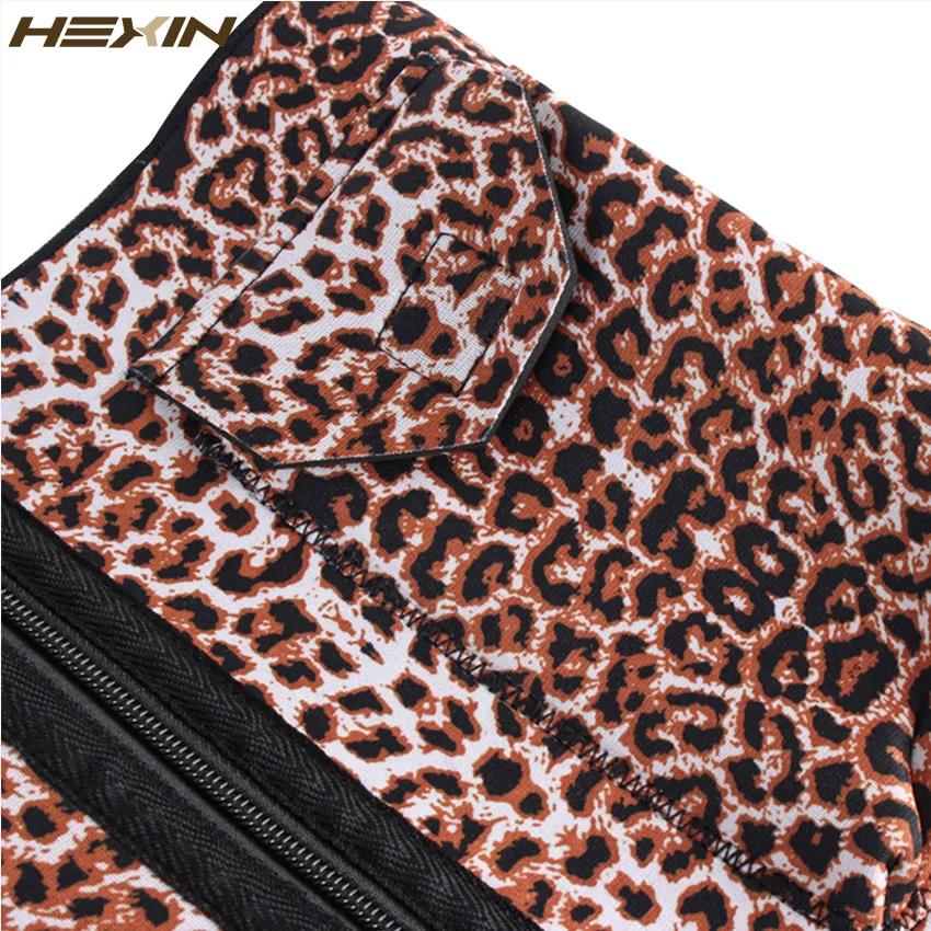 Ремень HEXIN утягивающий на молнии с леопардовым принтом корсет для похудения пояс
