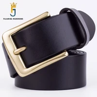 fajarina casual 100 genuine leather retro mens solid brass clasp buckle mens belts for men 3 8cm wide quality styles n17fj119