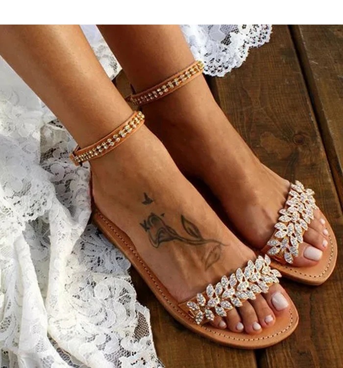 2019 г. Новые летние сандалии на плоской подошве в богемном стиле женские модные