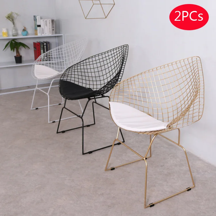 2 шт. модное металлическое стальное кресло для отдыха железная проволока стул с