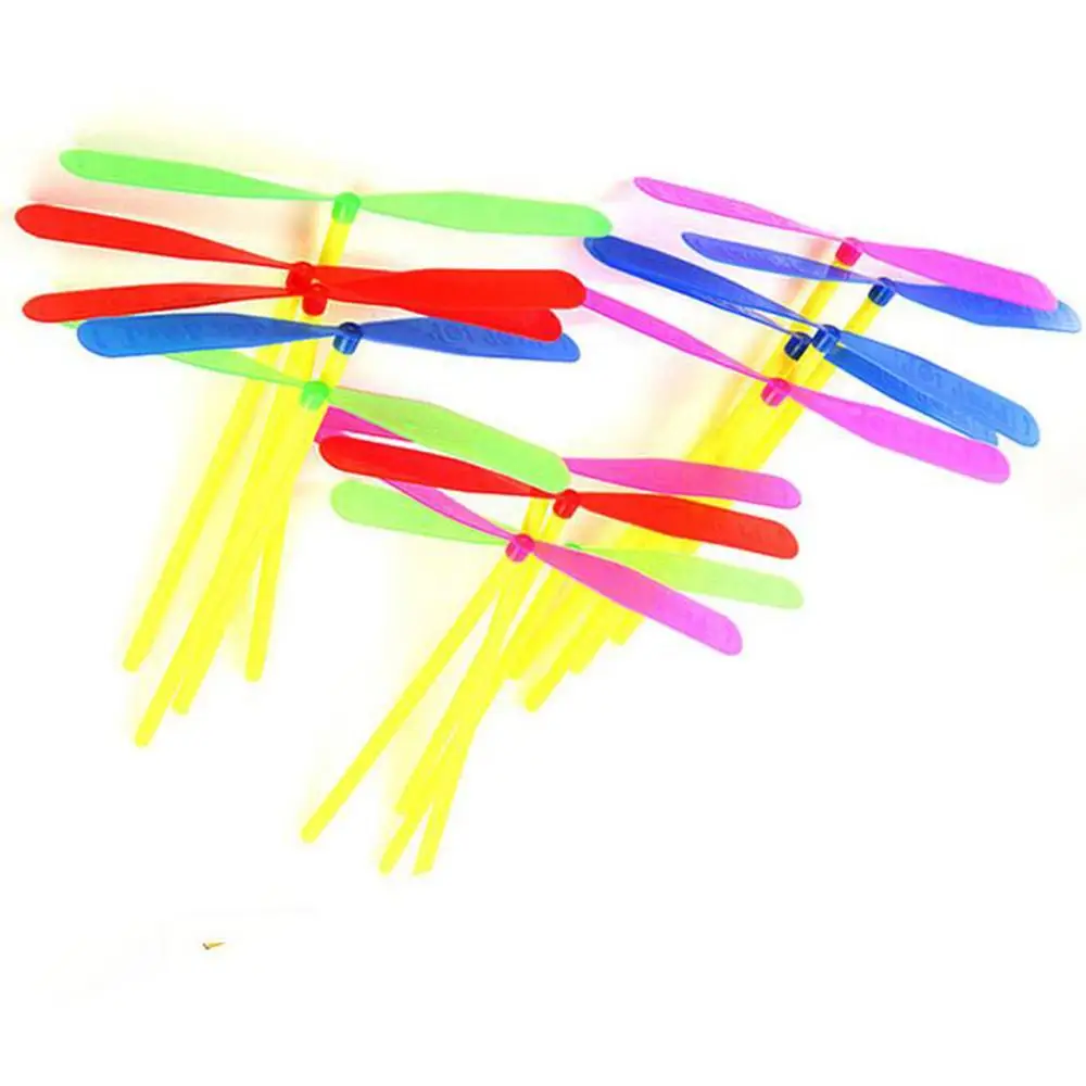 

100pcs Novelty Plastic Bamboo Dragonfly Propeller Outdoor Classic Toy Kid Gift Rotating Flying Arrow Multicolor Random Color