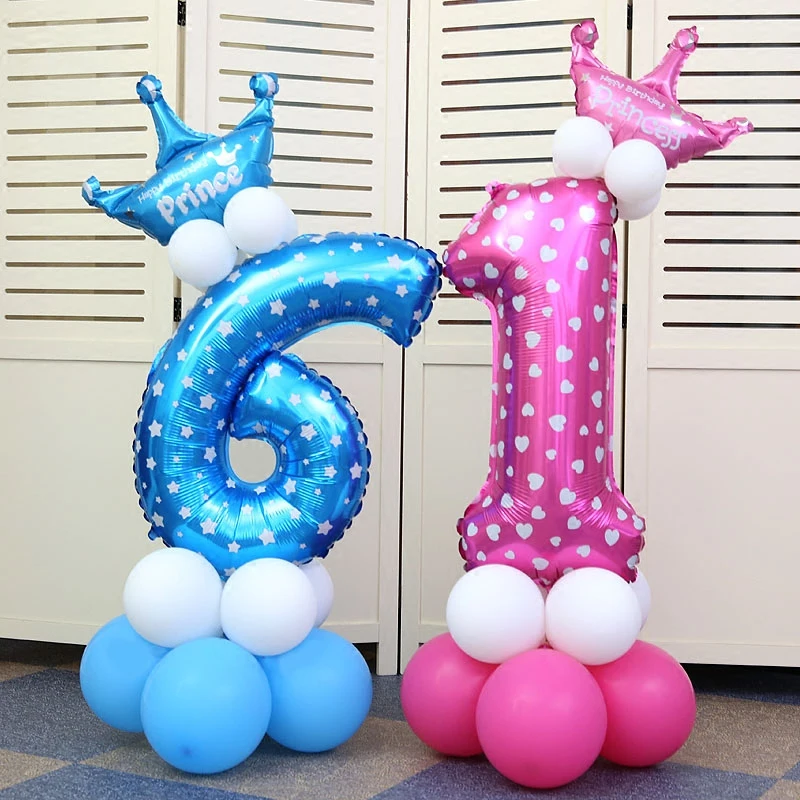 30 дюймов номер 61 фольгированные воздушные шары украшения для вечеринки на день