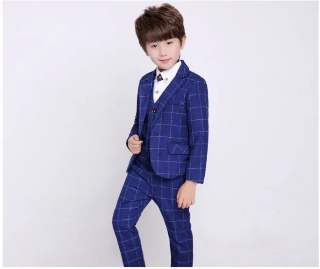 Jakcet Vest Pants J Свадебный костюм с цветочным узором для мальчиков; детский деловой Блейзер; пиджак; жилет; брюки; галстук; 4 предмета; смокинг; вечерние комплекты одежды для джентльменов - Цвет: Jakcet Vest Pants J