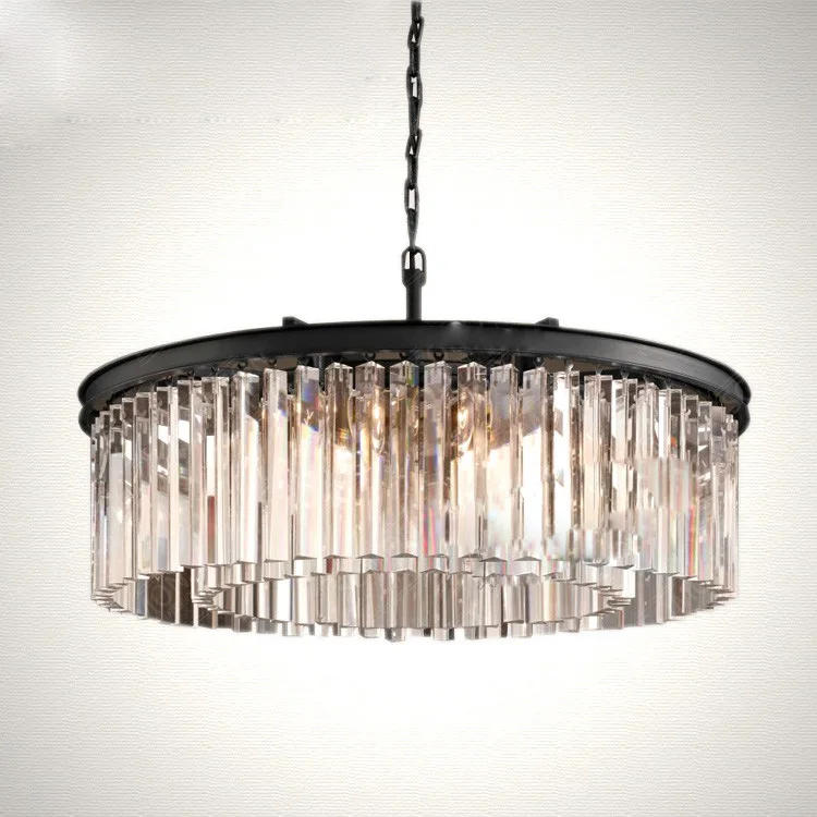 Круглая хрустальная люстра для спальни светодиодная барная лампа столовой