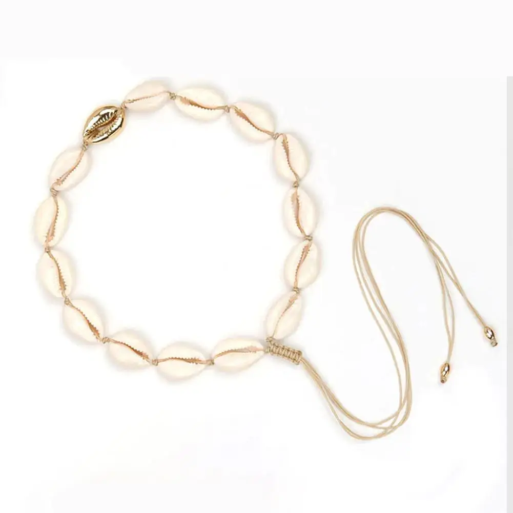 HobbyLane натуральный Каури ожерелье браслет ручной работы Тканые регулируемые Бохо