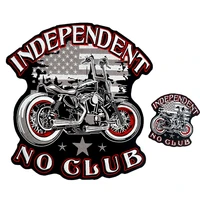 independent no club backing embroidered applique sewing label punk biker patches clothes stickers apparel accessories badge