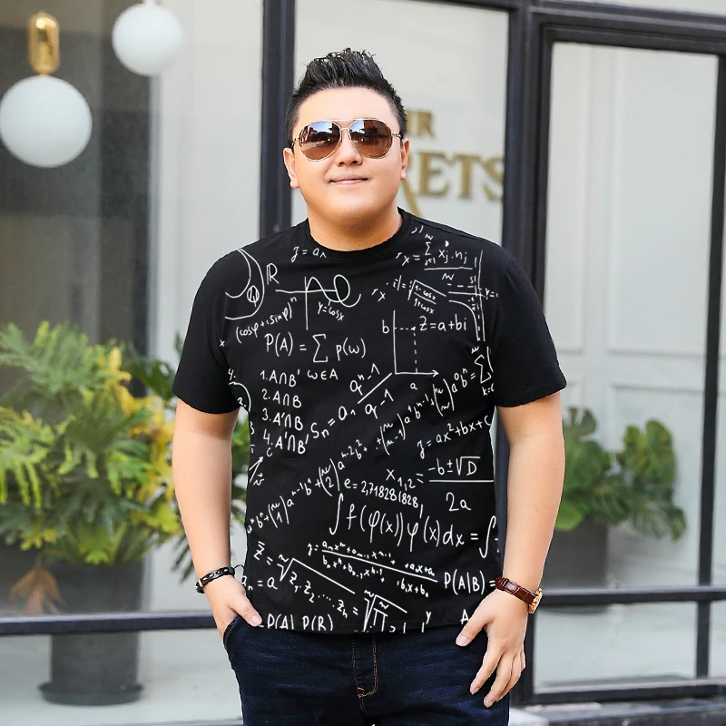 Хлопковая Повседневная летняя мужская футболка размера плюс 2XL-8xl 9XL 160 см с