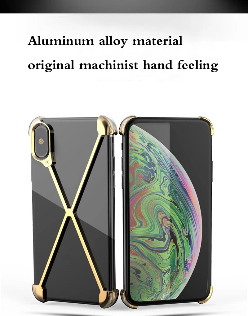Металлический Чехол-бампер для iPhone XS, тонкий сверхмощный бронированный противоударный алюминиевый сплав x-рамка для телефона, защитный чехол