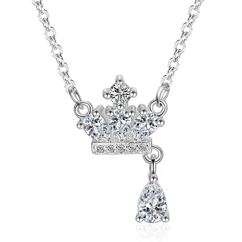 Ожерелье с подвеской в виде короны из кристаллов циркония ожерелье цвета