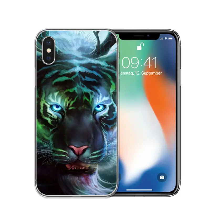 T0534 RUIXKJ для iphone X, 8, 8 Plus, 7, 6, 6S Plus, 5S, SE, крутой тигр, Сова, кошка, собака, мультфильм, окрашенный силиконовый чехол для телефона, для iphone 7, чехол - Цвет: T0534