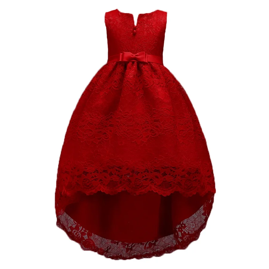 red Горячее предложение! Распродажа! Детские кружевные рождественские праздничные платья для девочек; коллекция года; детские летние модные платья; одежда для свадебной вечеринки; платье для девочек; От 3 до 14 лет - Цвет: red