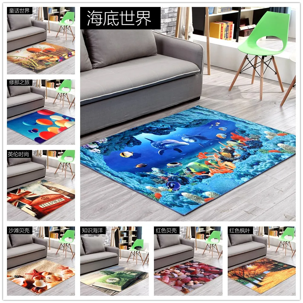 

80cm*120cm New 3D Printing Hallway Carpets, Bedroom Living Room Tea Table Rugs, Kitchen Bathroom Antiskid Mats.