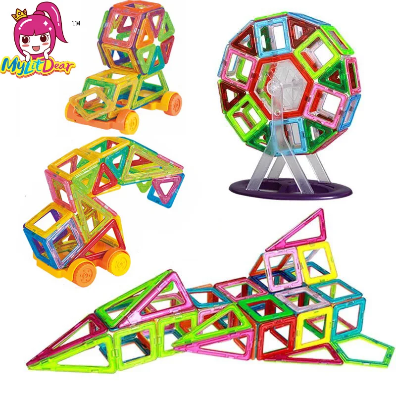 Мини 65 шт Детские магнитные Блоки Строительство просветить сборки строительные