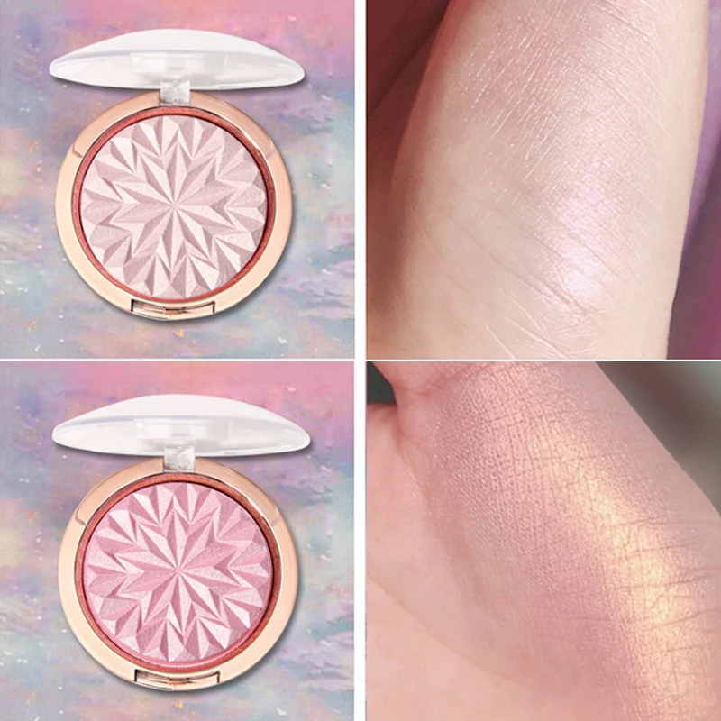 Хайлайтер компактная пудра Мерцающая подсветка лица Бронзирующая Косметика для