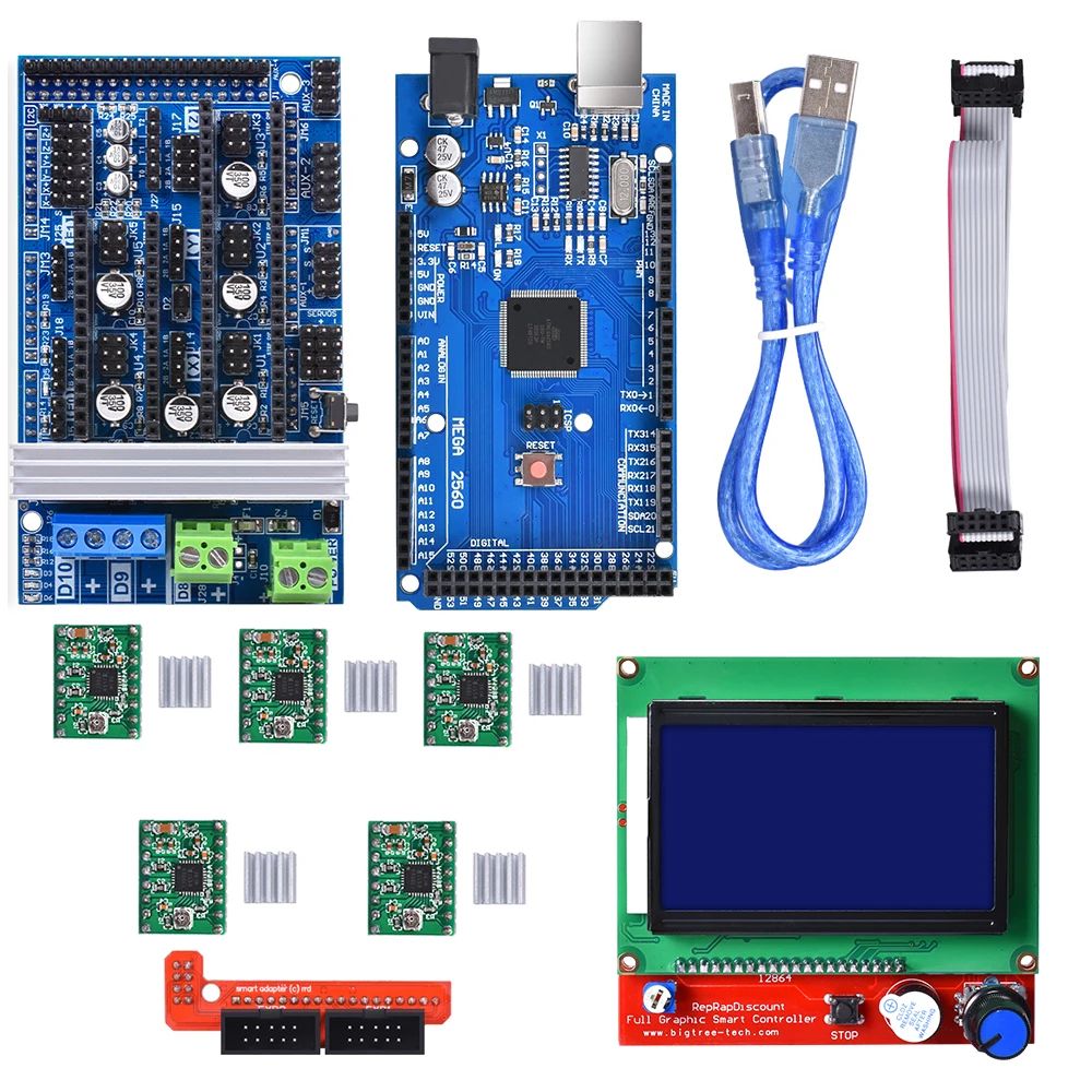 Ramps 1 6 комплекты для материнской платы обновленные 4 5 + A4988 DRV8825 Драйвер шагового