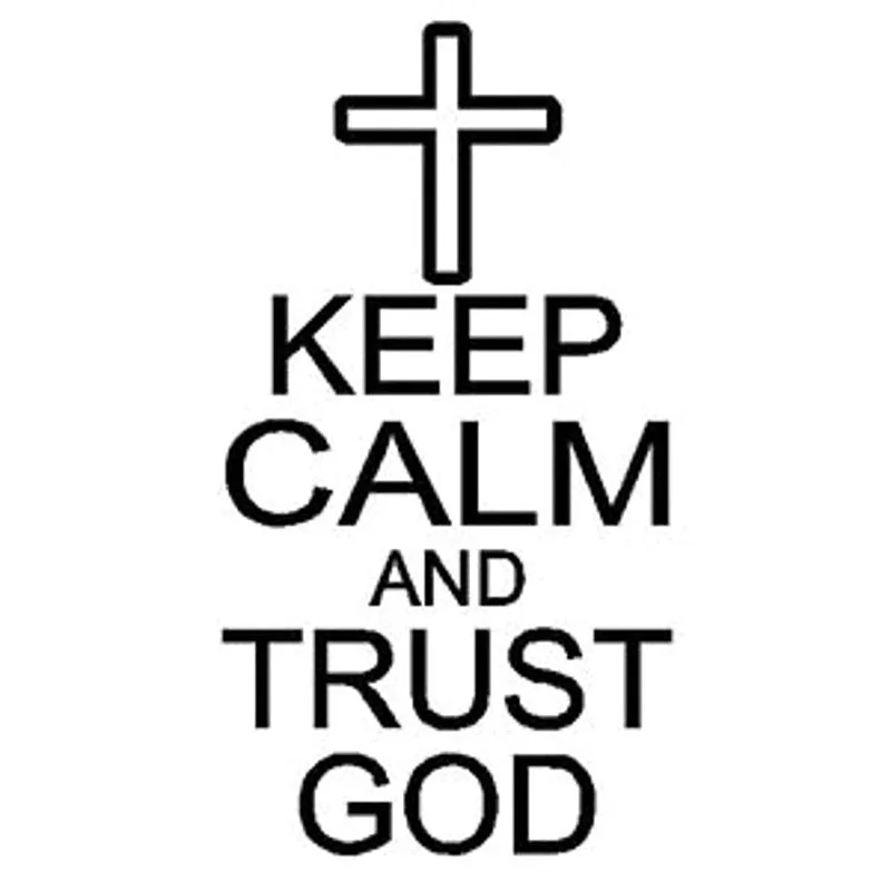 

Виниловая наклейка, S8-0625 x см, с надписью «KEEP CALM AND TRUST GOD»