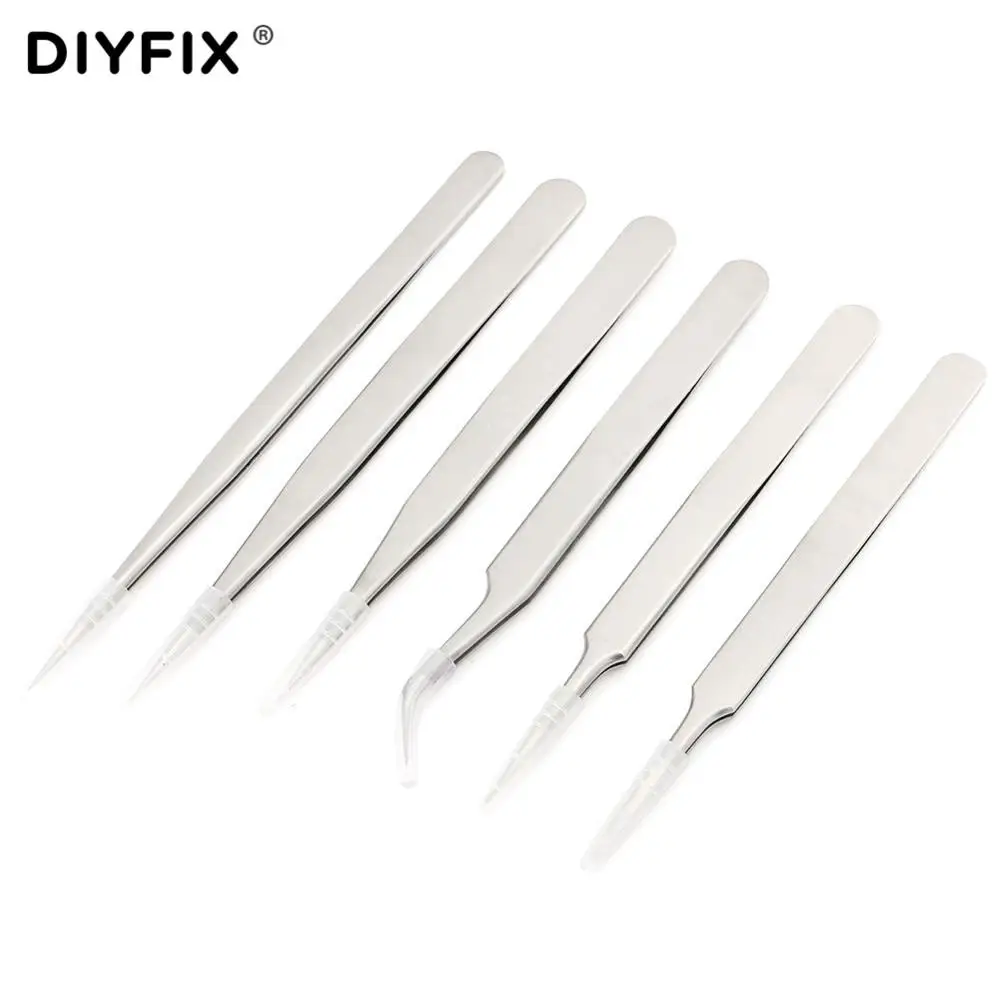 Пинцет для бровей DIYFIX инструмент наращивания накладных ресниц Пескоструйный из