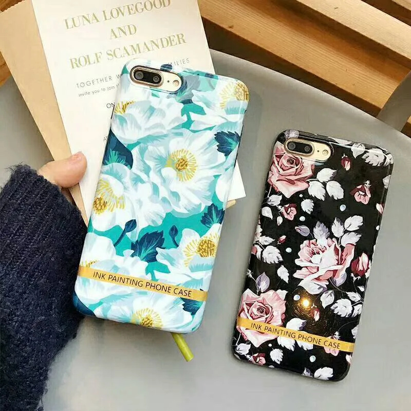 Цветок чехол для iPhone 7 Plus Винтаж 3D рельеф с цветочным рисунком милый кремния Чехол