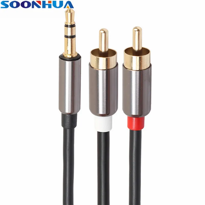 SOONHUA 3 5 мм разъем 2RCA аудио кабель папа двунаправленный функциональный адаптер для