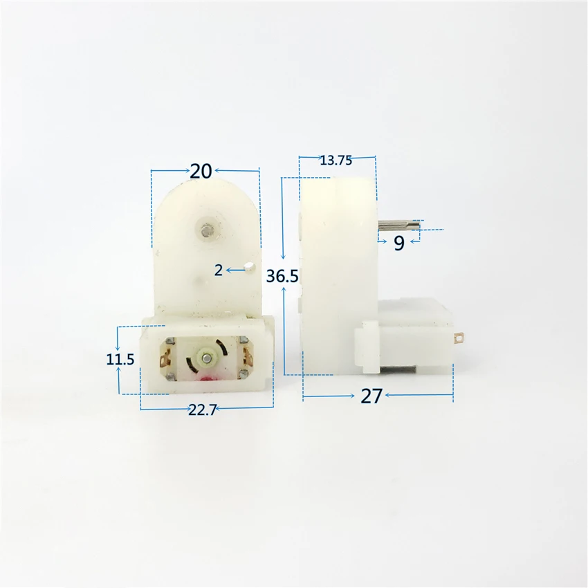 

7-shaped Mini DC Gear Motor Small White Geared Electric Machinery 3V-6V 100RPM 020 Model Decelerate Motors for Miniature Toys