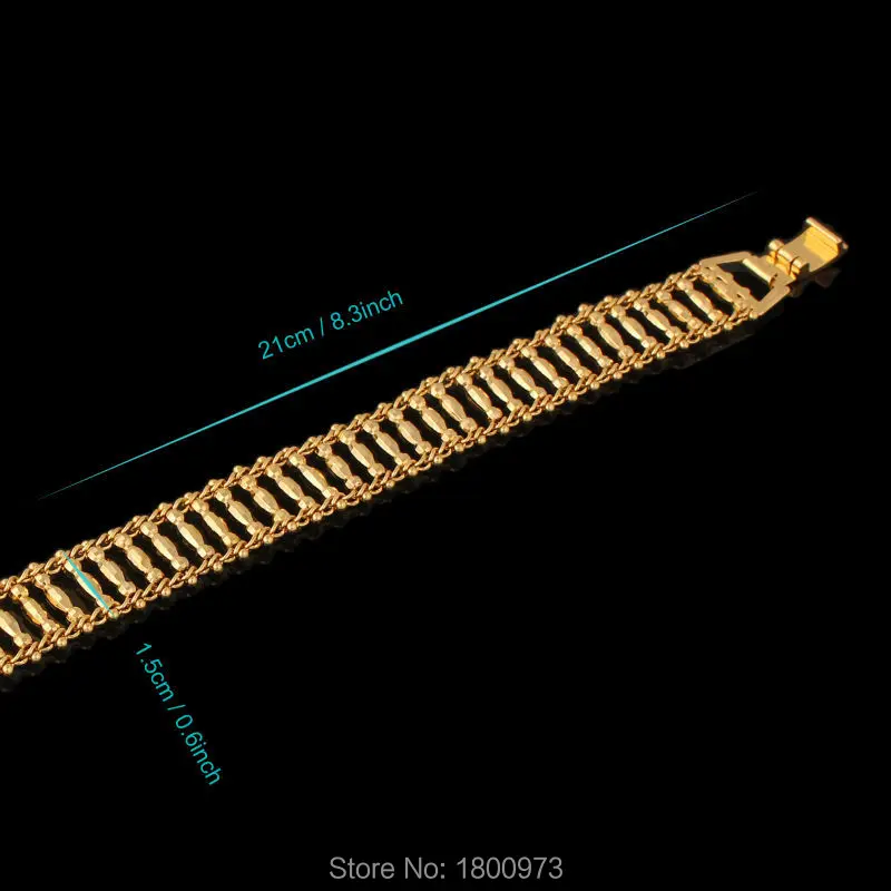 Новый уникальный width15 мм благородный мужской золотой цвет новейший полый браслет