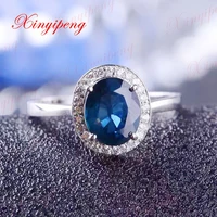 18k white gold with 100 natural sapphire ring female 1 5carat luxury and generous