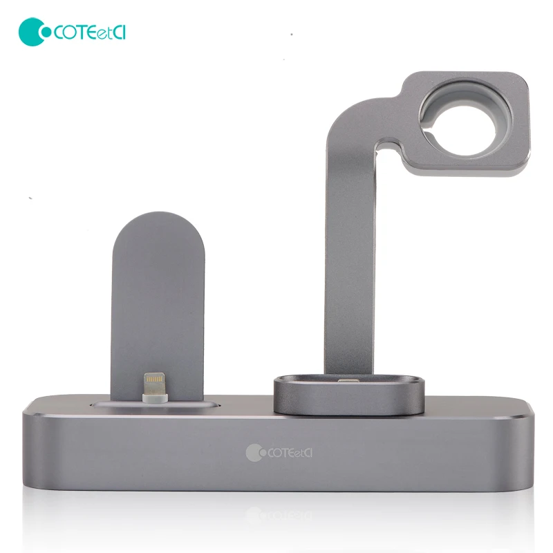 Алюминиевая многофункциональная зарядная подставка COTEetCI 3 в 1 для iPhone