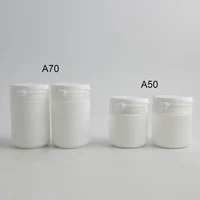 30pcs 50ml 70ml hdpe plastic tearing drawing cap candy bottles medicine bottles capsules container for w tear cap